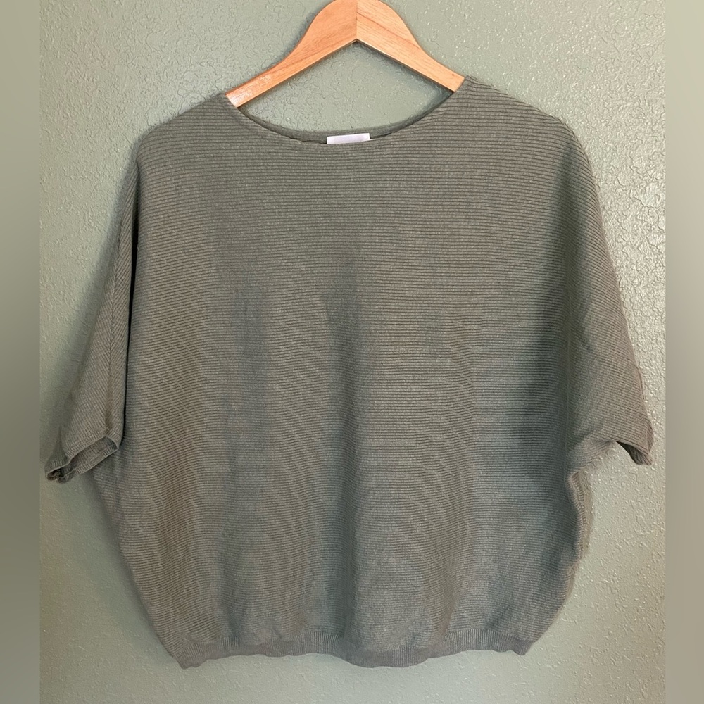 The Reset Ribbed Short Sleeve Pullover Linen Sweater Size L/XL